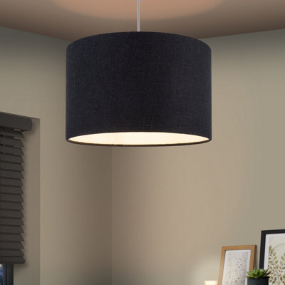 B&Q Aspen Black Elegant Round Lamp Shade (D)30Cm