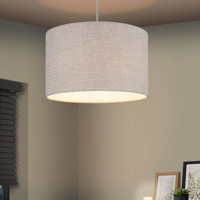 B&Q Aspen Cream Elegant Round Lamp Shade (D)30Cm