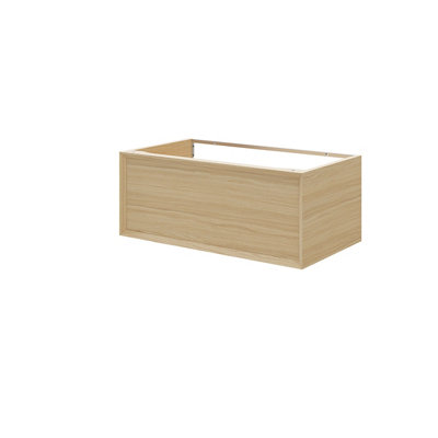 Goodhome Avela Matt Oak Effect Wall-Mounted Bathroom Vanity Unit (H) 317Mm (W) 800Mm