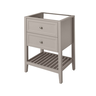 Goodhome Perma Satin Grey Freestanding Bathroom Vanity Unit (H) 806Mm (W) 600Mm