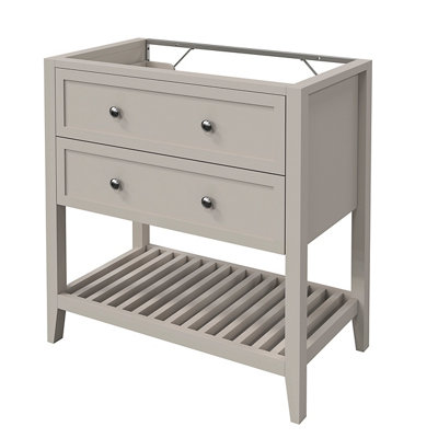 Goodhome Perma Satin Grey Freestanding Bathroom Vanity Unit (H) 806Mm (W) 800Mm