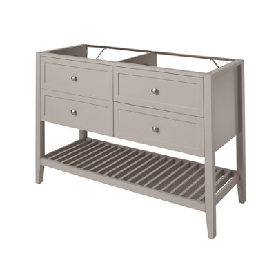 Goodhome Perma Satin Grey Freestanding Bathroom Vanity Unit (H) 806Mm (W) 1200Mm