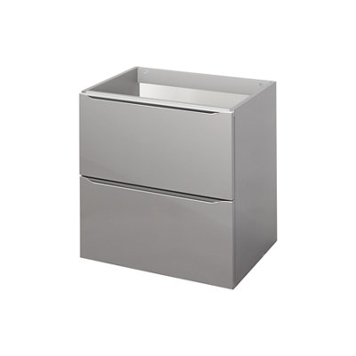 Goodhome Imandra Gloss Anthracite Wall-Mounted Bathroom Vanity Unit (H) 600Mm (W) 600Mm