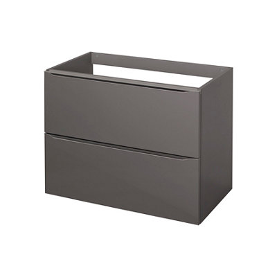Goodhome Imandra Gloss Anthracite Wall-Mounted Bathroom Vanity Unit (H) 600Mm (W) 800Mm