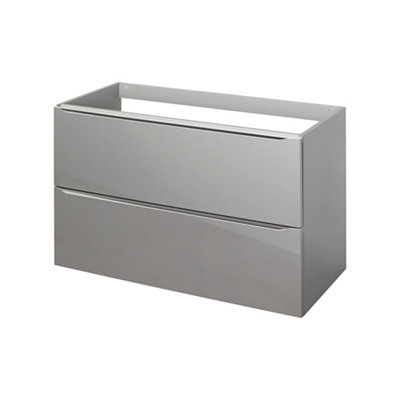 Goodhome Imandra Gloss Anthracite Wall-Mounted Bathroom Vanity Unit (H) 600Mm (W) 1000Mm