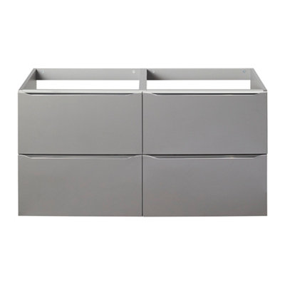 Goodhome Imandra Gloss Anthracite Wall-Mounted Bathroom Vanity Unit (H) 600Mm (W) 1200Mm