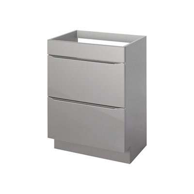 Goodhome Imandra Gloss Anthracite Freestanding Bathroom Cabinet (H) 820Mm (W) 600Mm