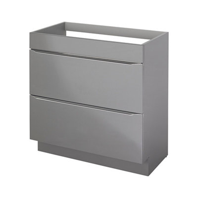 Goodhome Imandra Gloss Anthracite Freestanding Bathroom Cabinet (H) 820Mm (W) 800Mm