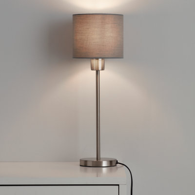 Goodhome Kpezin Light Grey Fabric Dyed Circular Light Shade (D)15Cm