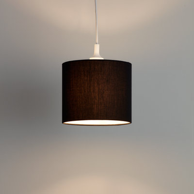 Goodhome Kpezin Charcoal Fabric Dyed Circular Light Shade (D)20Cm