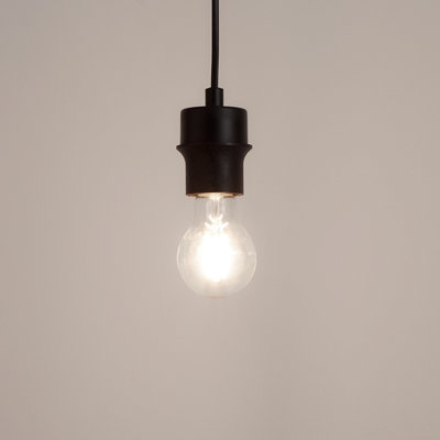 Goodhome Klentony Matt Black Pendant Ceiling Light, (Dia)100Mm