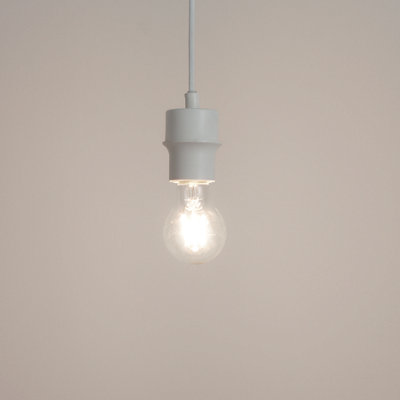Goodhome Klentony Matt White Pendant Ceiling Light, (Dia)100Mm