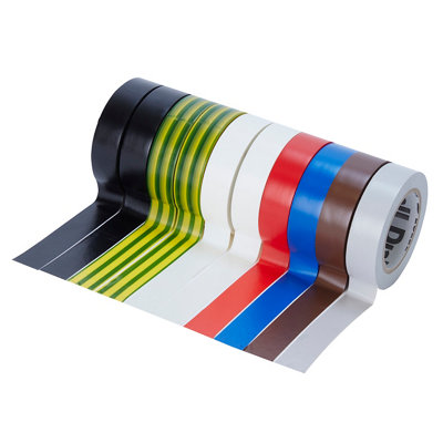 Diall Multicolour Electrical Tape (L)10M (W)15Mm, Pack Of 10