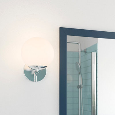 Goodhome Dorres Pendant Silver Chrome Effect Wired Bathroom Wall Light