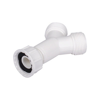 Flomasta White Threaded Washing Machine Y Piece