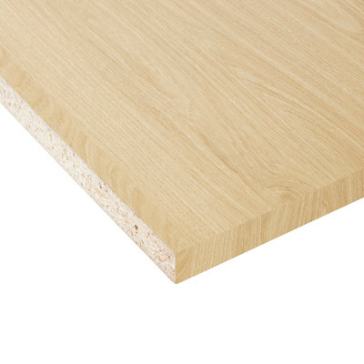 B&Q Matt Oak Effect Semi Edged Furniture Panel, (L)2.5M (W)400Mm (T)18Mm