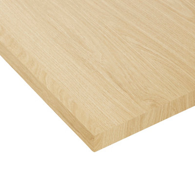 B&Q Oak Matt Oak Effect Fully Edged Furniture Panel, (L)1.2M (W)300Mm (T)18Mm