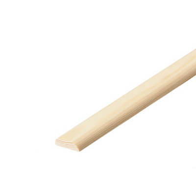 B&Q Unfinished Natural Pine D-Shape D-Shaped Moulding (L)2400Mm (W)27Mm (T)4Mm