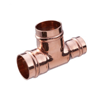 Flomasta Copper Solder Ring Reducing Tee (Dia) 22Mm X 15Mm X 22Mm
