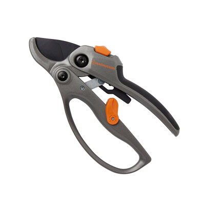 Magnusson Black/Orange Ratchet Anvil Secateurs (H) 20Mm X (W) 100Mm