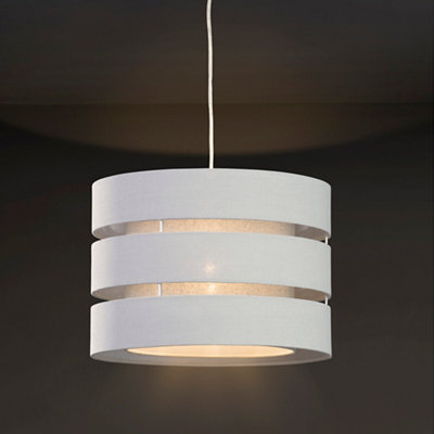 B&Q Trio Light Grey Pendant Cylinder Light Shade (D)28Cm