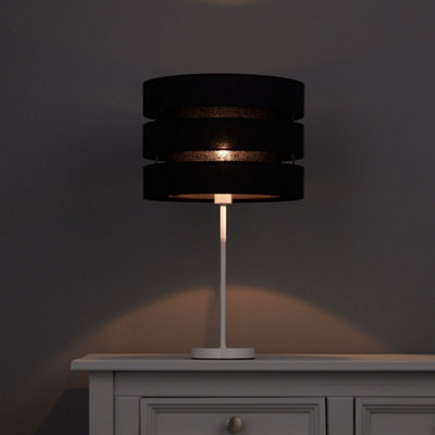 B&Q Trio Black Contemporary Cylinder Light Shade (D)28Cm