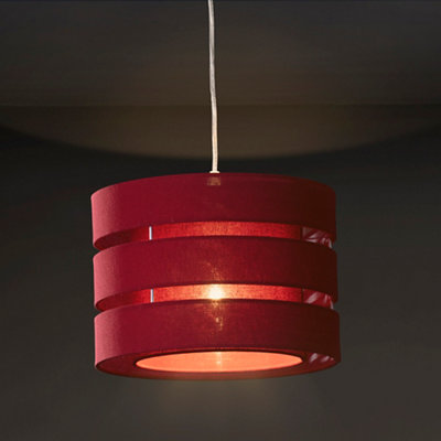B&Q Trio Crimson Red Pendant Cylinder Light Shade (D)28Cm