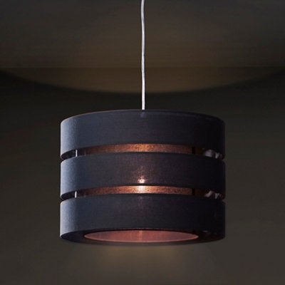 B&Q Trio Midnight Blue Pendant Cylinder Light Shade (D)28Cm