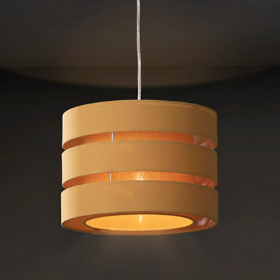 B&Q Trio Mustard Yellow Pendant Cylinder Light Shade (D)28Cm