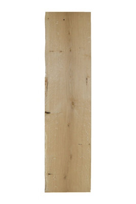 B&Q Natural Waney Edge Oak Furniture Board, (L)1.2M (W)300Mm (W)250Mm-300Mm (T)25Mm