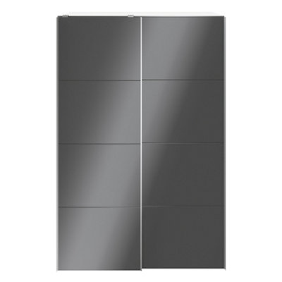 Goodhome Atomia White & Anthracite Particle Board Wardrobe (H)2250Mm (W)1500Mm (D)655Mm