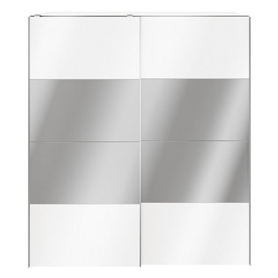 Goodhome Atomia White Particle Board Mirrored Wardrobe (H)2250Mm (W)2000Mm (D)655Mm