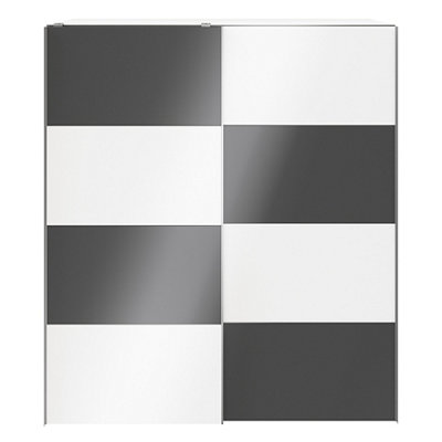Goodhome Atomia White & Anthracite Particle Board Wardrobe (H)2250Mm (W)2000Mm (D)655Mm