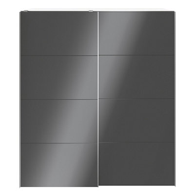 Goodhome Atomia Anthracite & White Particle Board Wardrobe (H)2250Mm (W)2000Mm (D)655Mm