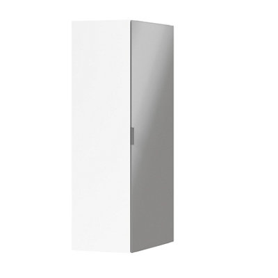 Goodhome Atomia Freestanding Matt White Particle Board Mirrored Wardrobe (H)2250Mm (W)1300Mm (D)580Mm