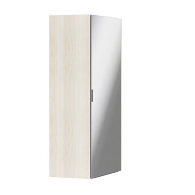 Goodhome Atomia Freestanding Matt Oak Effect Particle Board Mirrored Wardrobe (H)2250Mm (W)1300Mm (D)580Mm