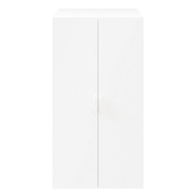 Goodhome Atomia Freestanding Matt White Particle Board Handled Double Wardrobe (H)1875Mm (W)1000Mm (D)580Mm