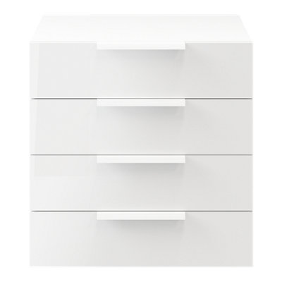Goodhome Atomia Freestanding Matt White No Effect 4 Drawer Chest (H)750Mm (W)750Mm (D)450Mm