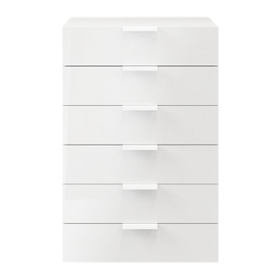 Goodhome Atomia Freestanding White No Effect 6 Drawer Chest (H)1125Mm (W)750Mm (D)450Mm