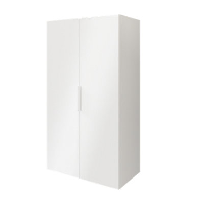 Goodhome Atomia Freestanding High Gloss White Particle Board Wardrobe (H)1875Mm (W)1000Mm (D)600Mm
