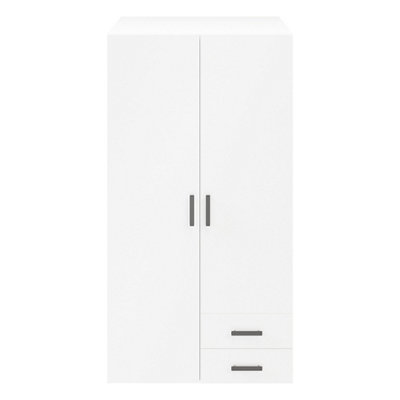 Goodhome Atomia Matt White Chipboard Wardrobe (H)1875Mm (W)1000Mm (D)580Mm