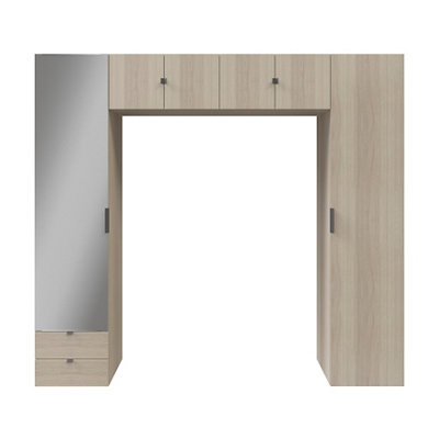 Goodhome Atomia Freestanding Oak Effect Overhead Unit (H)2250Mm (W)2500Mm (D)450Mm
