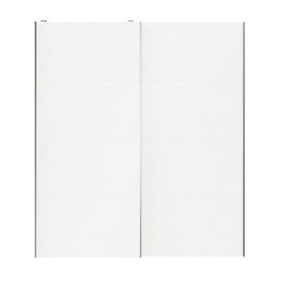 Goodhome Atomia Contemporary Panelled Non-Mirrored White 2 Door Sliding Wardrobe Door Kit (H)2250Mm (W)2000Mm