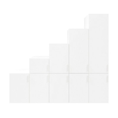 Goodhome Atomia Freestanding White Chipboard Wardrobe Dressing Unit (H)2250Mm (W)3000Mm (D)580Mm