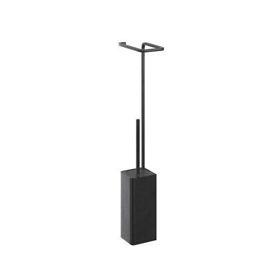 Goodhome Elland Black Wall-Mounted Toilet Roll & Brush Holder
