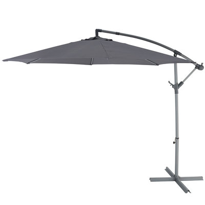 B&Q Malta 2.98M Steel Grey Overhanging Parasol