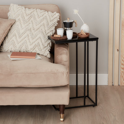 B&Q Atico Matt Black Side Table (H)64Cm (W)40Cm (D)25Cm