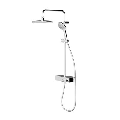 Goodhome Kolima Chrome Effect Thermostatic Mixer Multi Head Shower With 2 Heads & 1.5M Hose Length