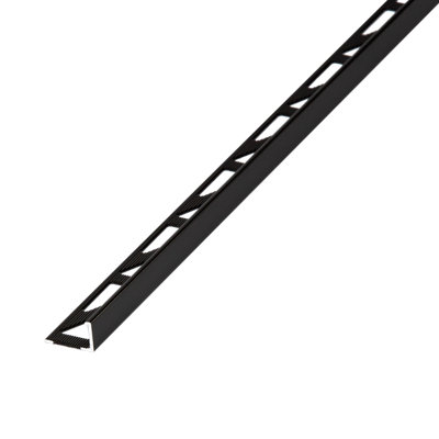 Diall Anthracite 8Mm Straight Aluminium Tile Trim, (W)17.4Mm