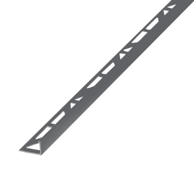 Diall Dark Grey 10Mm Straight Aluminium Tile Trim